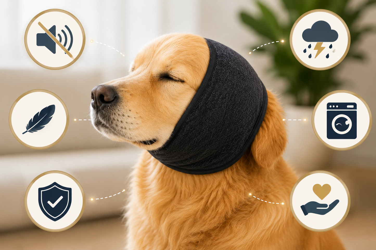 Premium Noise-Calming Ear Wrap for Dogs