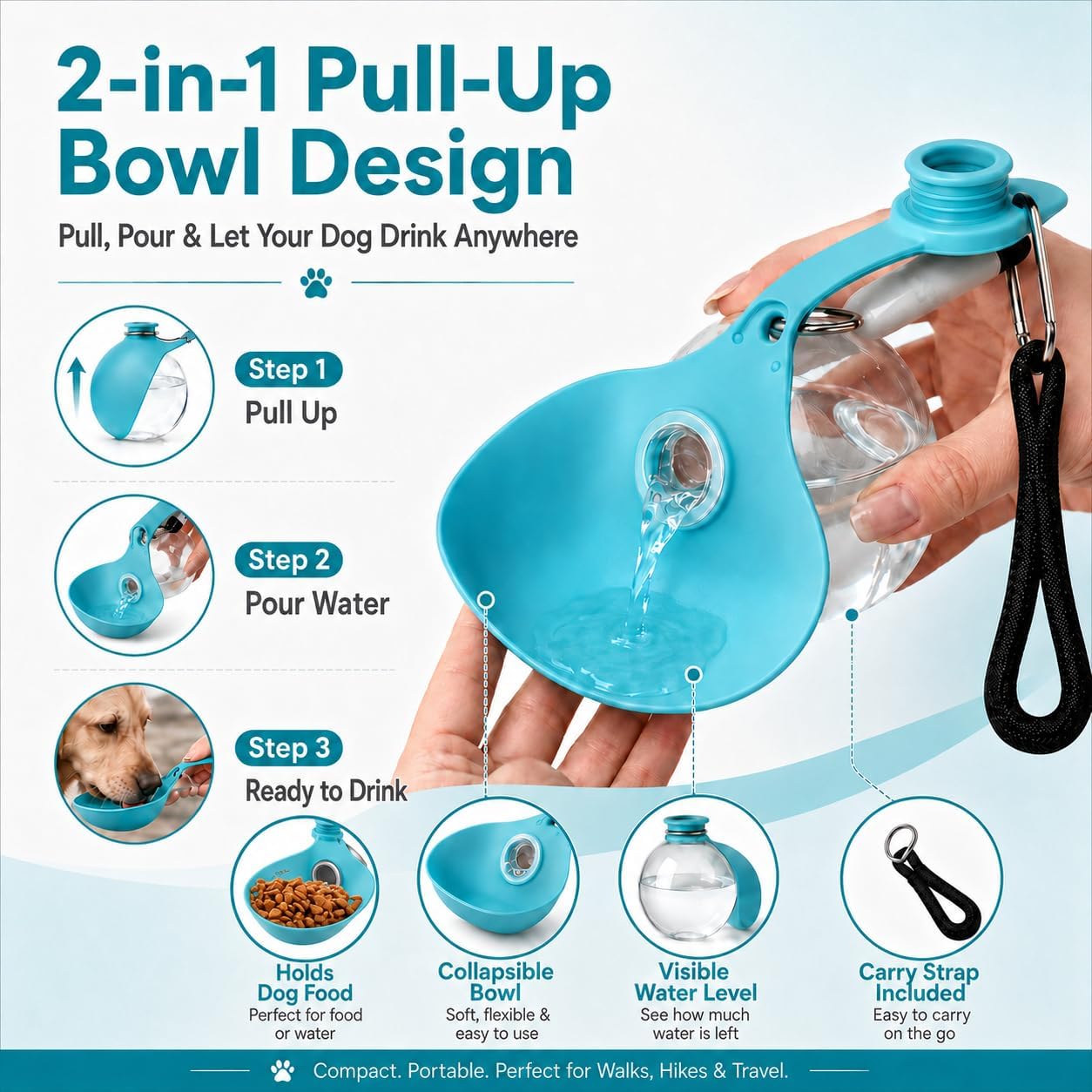 Transparent 2 in 1 Portable Tumbler For Pets