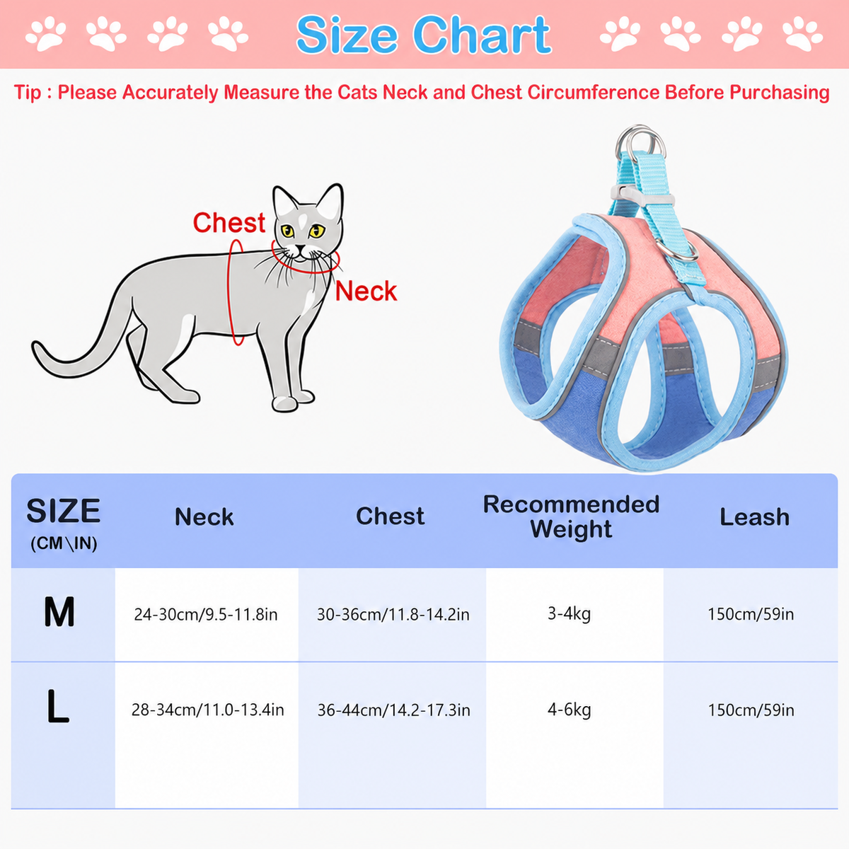 No Pain- Cat Harness & Leash Set (Extra Padded)