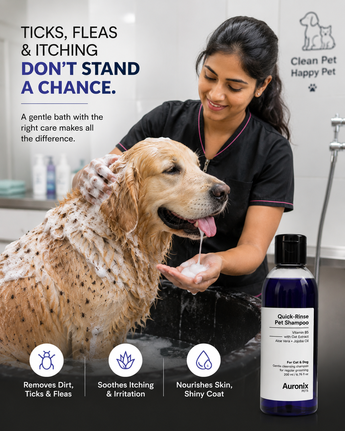 No Tick & Flea Shampoo For Dogs & Cats 200ml