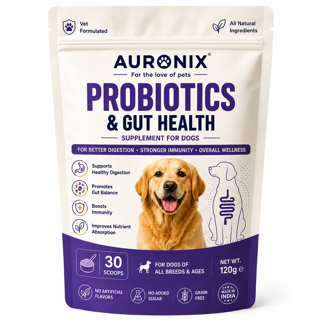 Auronix Probiotics & Gut Health For Dogs