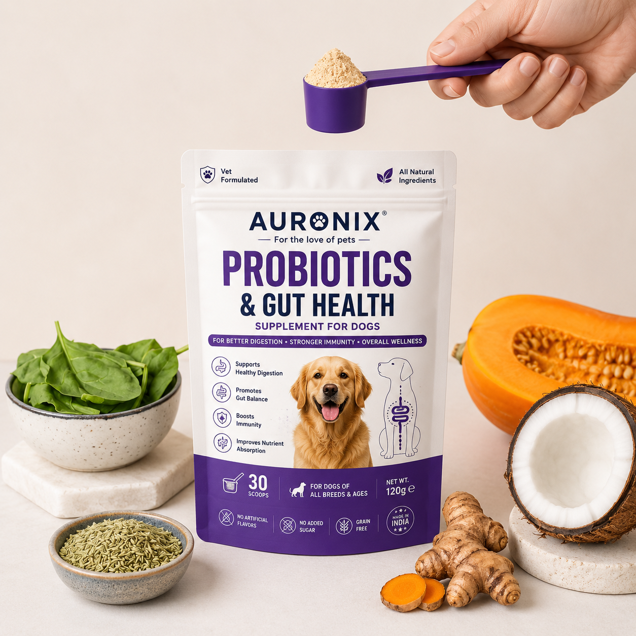 Auronix Probiotics & Gut Health For Dogs
