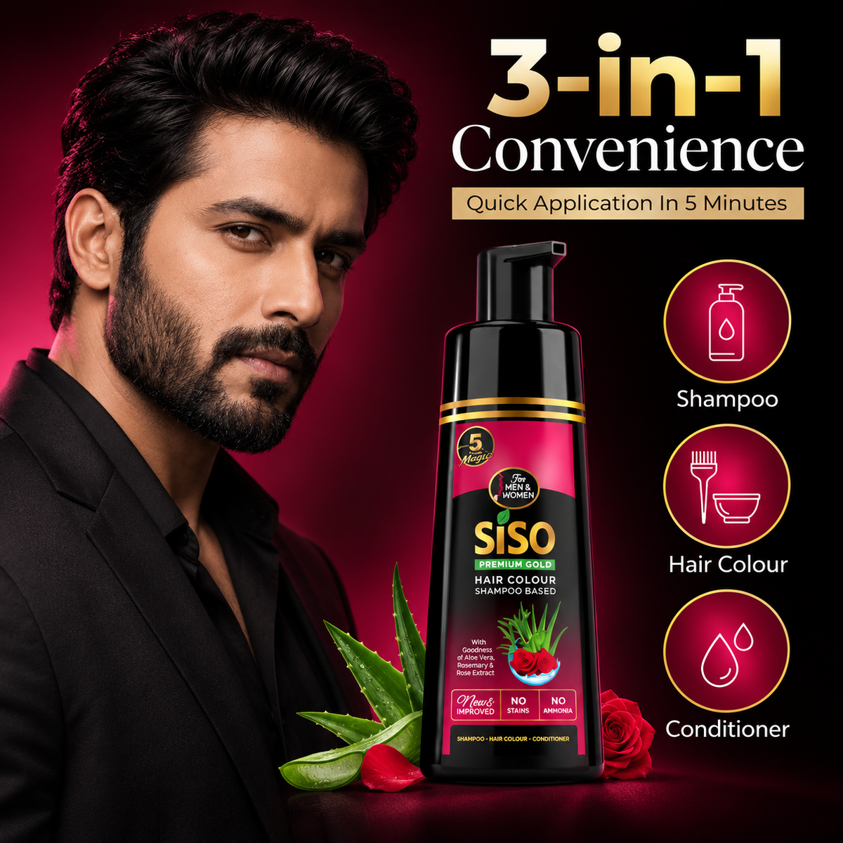 Instant Black Hair Shampoo