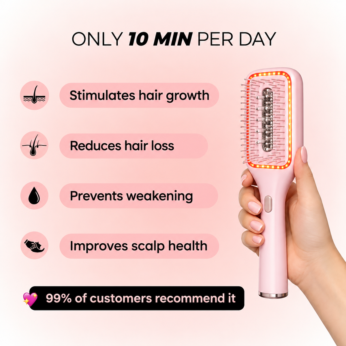 GlowRoot LED Hair Growth Brush