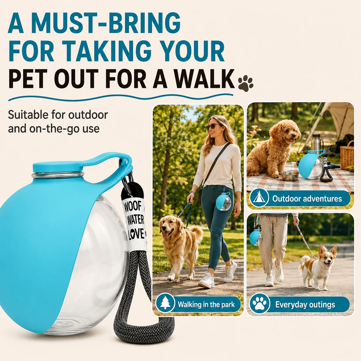 Clip N Sip – Portable Pet Water Bottle for Dogs & Cats