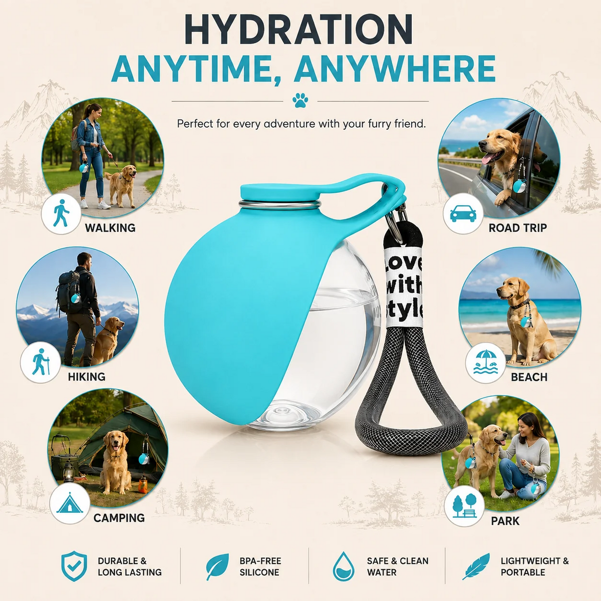 Clip N Sip – Portable Pet Water Bottle for Dogs & Cats