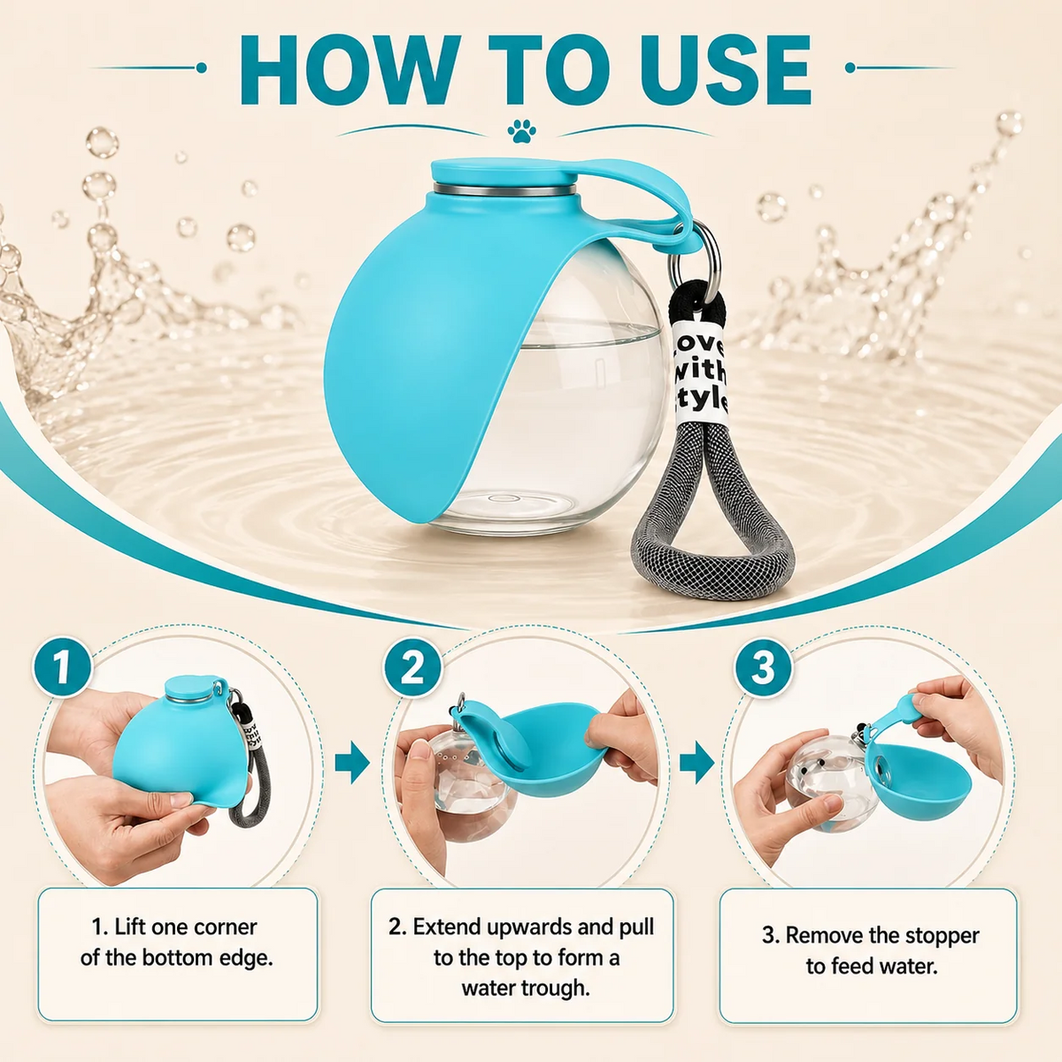Clip N Sip – Portable Pet Water Bottle for Dogs & Cats